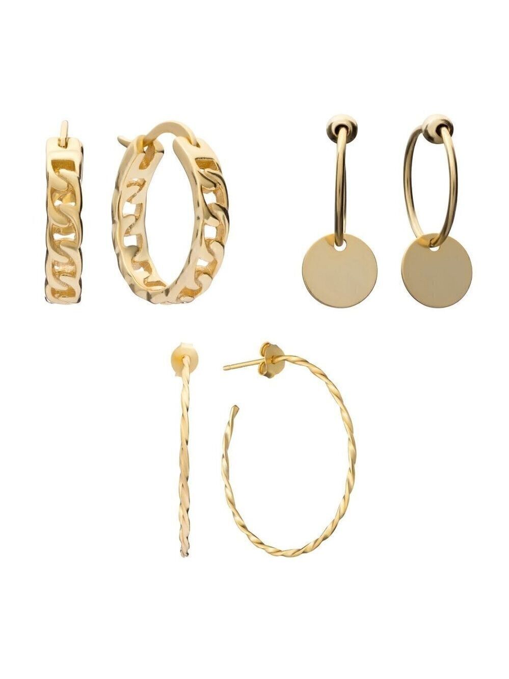 Trio of Gold Earrings